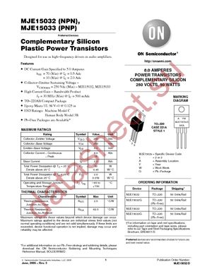 MJE15033 datasheet  